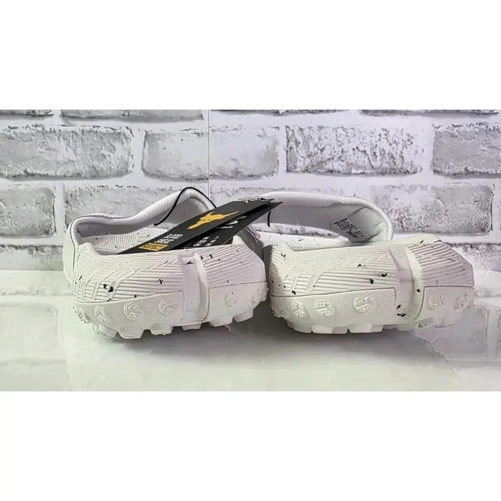 Under Armour x Project Rock 3.0 Slide Sandal White Mens Size 13 3026034 100 New